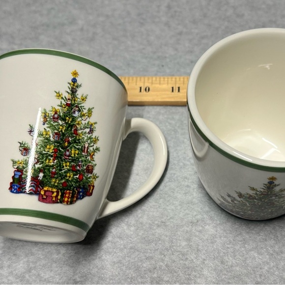 2 Christopher Radko Traditions Holiday Celebrations Christmas Big Christmas Mugs - Picture 1 of 2